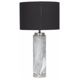 Pacific Carrara ceramic tall table lamp grey and black (British brand)