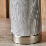 Pacific Carrara ceramic tall table lamp grey and black (British brand)