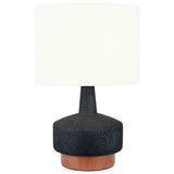 Pacific ceramic table lamp black white wood effect H43cm, UK version