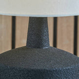 Pacific ceramic table lamp black white wood effect H43cm, UK version