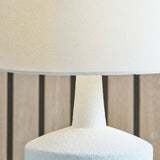 Pacific Elio Ceramic Wood Effect Table Lamp - White