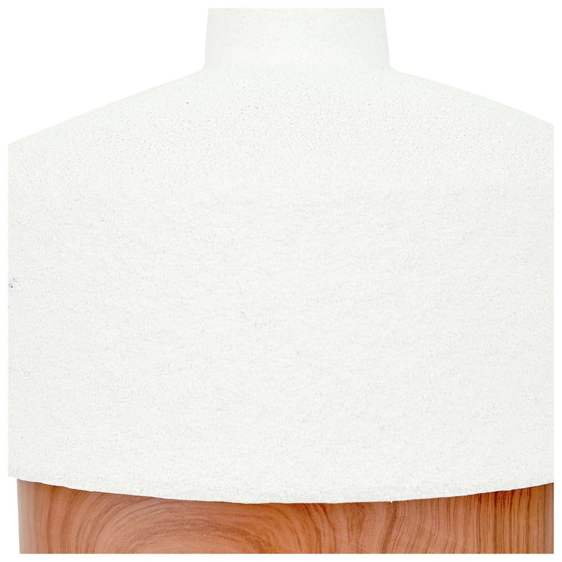 Pacific Elio Ceramic Wood Effect Table Lamp - White