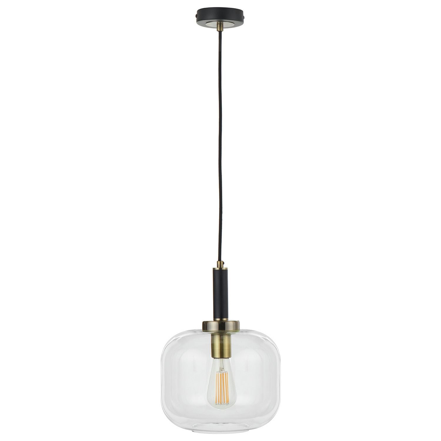 Pacific Florence glass pendant light in black, imported from the UK
