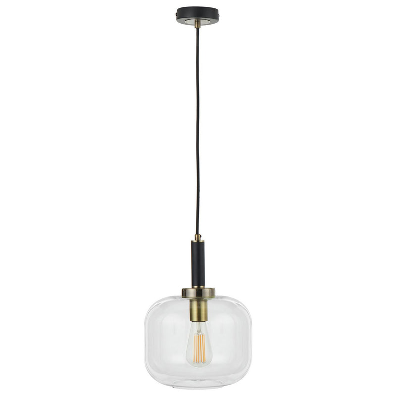 Pacific Florence glass pendant light in black, imported from the UK