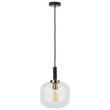 Pacific Florence glass pendant light in black, imported from the UK