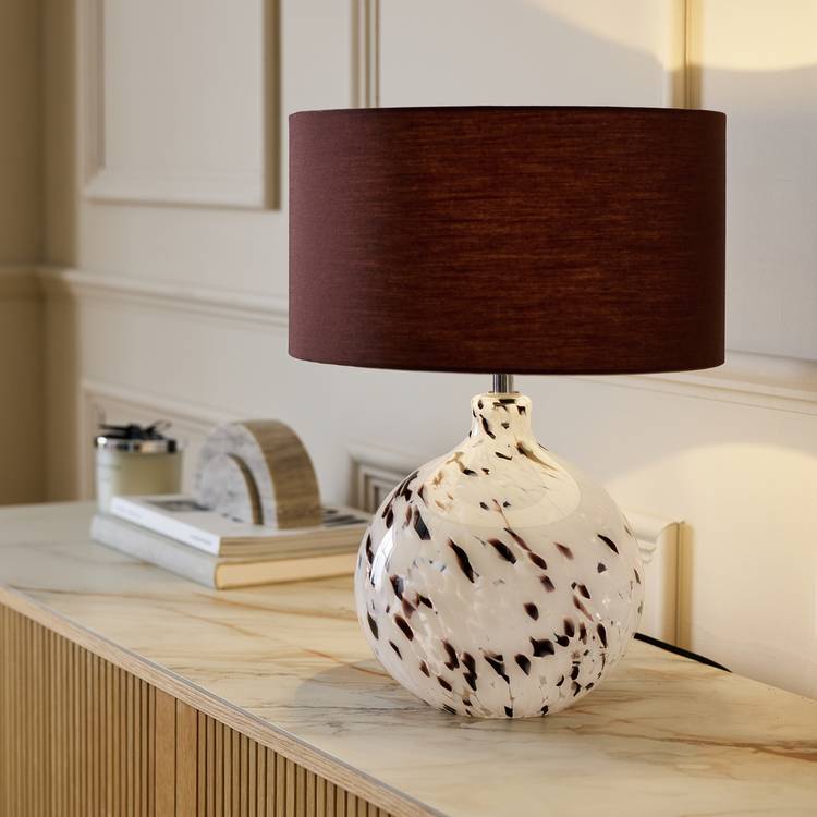 Habitat Confetti glass table lamp grey brown, UK version