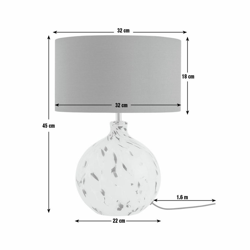 Habitat Confetti glass table lamp grey brown, UK version