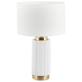 Pacific ceramic table lamp with ridged design - UK version