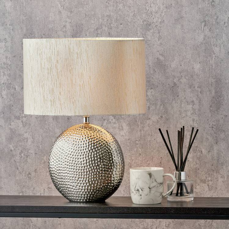 Pacific Mabel ceramic dot textured table lamp, UK version