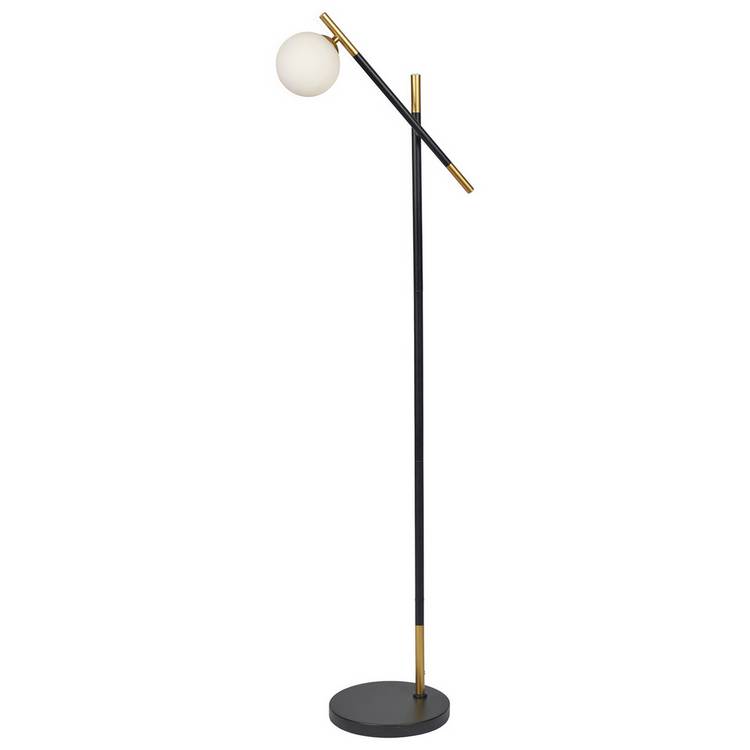 Pacific Wanda metal orb floor lamp black and white, UK version