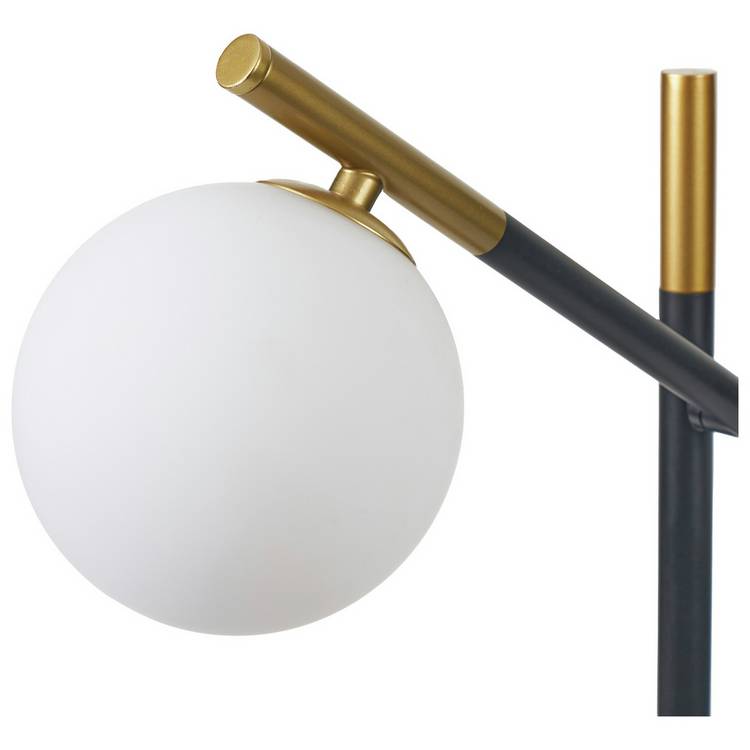 Pacific Wanda metal orb floor lamp black and white, UK version