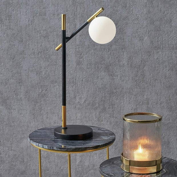 Pacific Orb Table Lamp black and white H62cm - British product