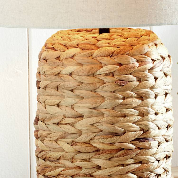Pacific Zadi plaited woven tall table lamp natural, UK version