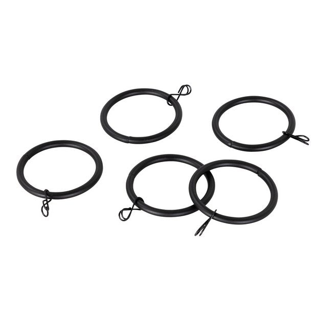 Argos Home black metal curtain rings 20 pack (British brand)