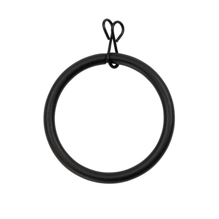 Argos Home black metal curtain rings 20 pack (British brand)