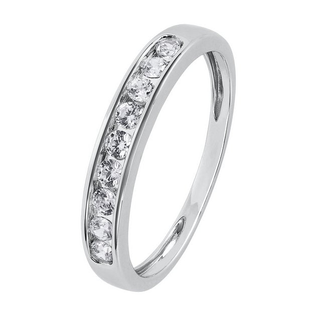 Revere white gold cubic zirconia eternity ring size H - British product