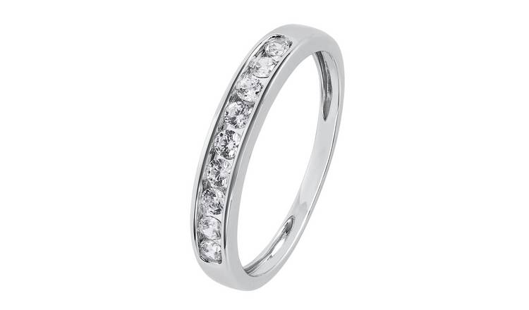 Revere white gold cubic zirconia eternity ring size H - British product