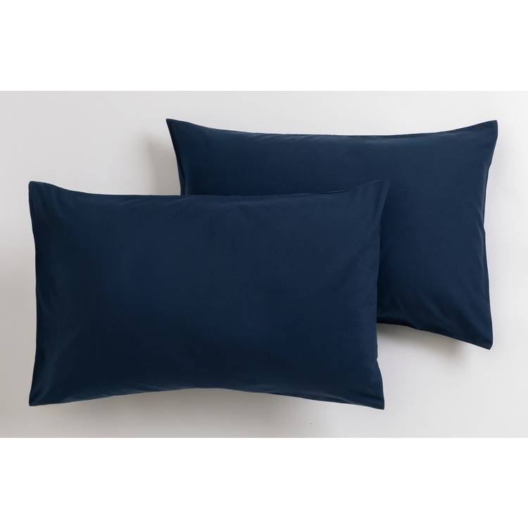 Home Essentials soft touch pillowcase pair navy, imported from the UK