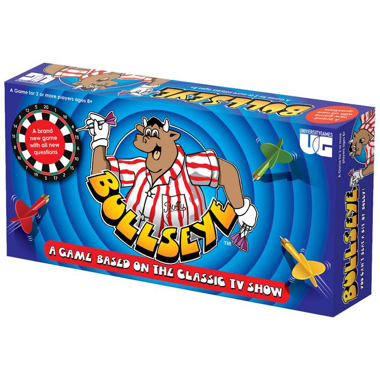 Bullseye board game magnetic darts trivia cards, imported from the UK
