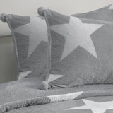 Argos Home fleece stars bedding set single grey and white (British brand)