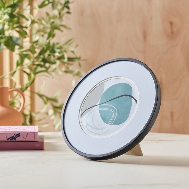 Habitat black round metal picture frame 25x25cm, UK version