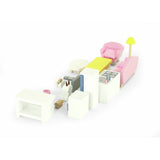 Jupiter Workshops dollhouse furniture set kitchen and living 20 pieces, UK version