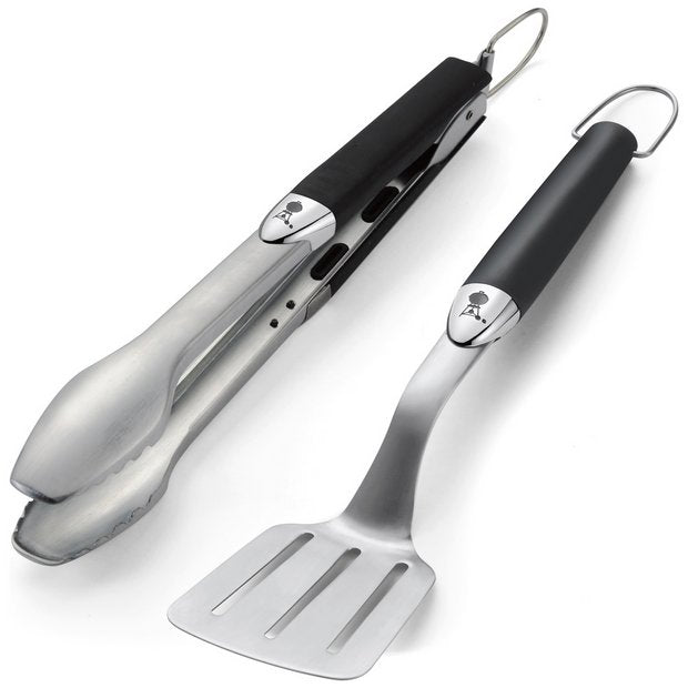 Weber premium tool set spatula and tongs, imported from the UK