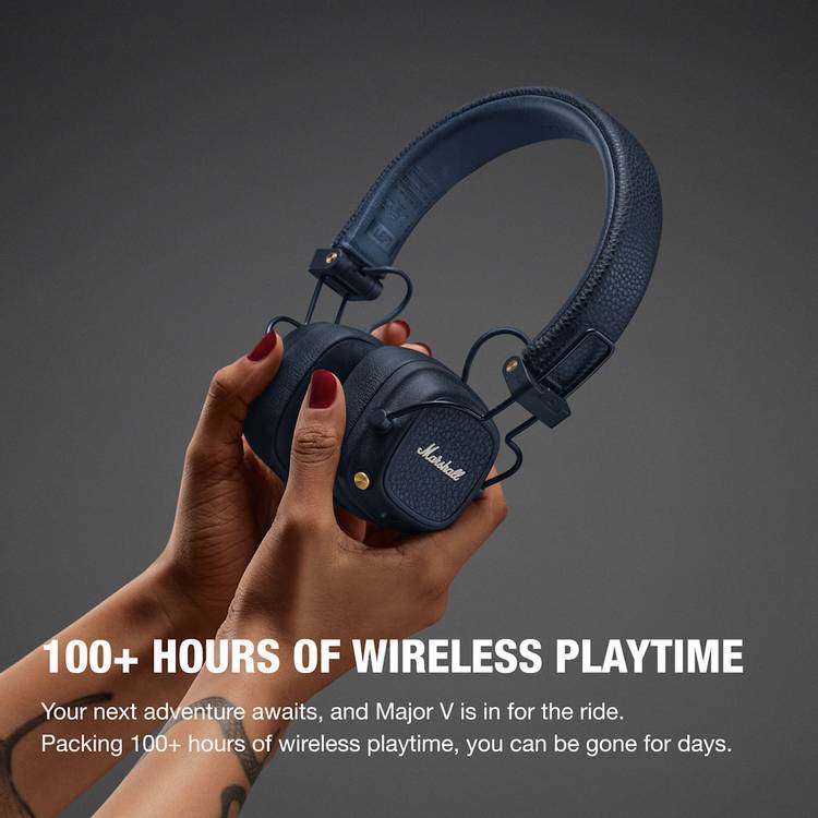 Marshall Major V on-ear wireless headphones Midnight Blue (British brand)