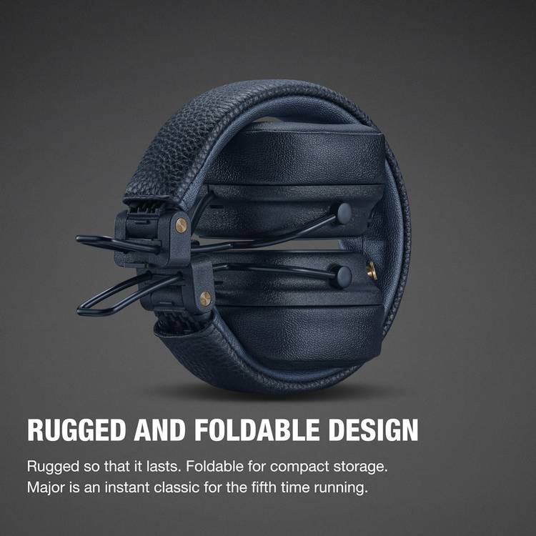 Marshall Major V on-ear wireless headphones Midnight Blue (British brand)