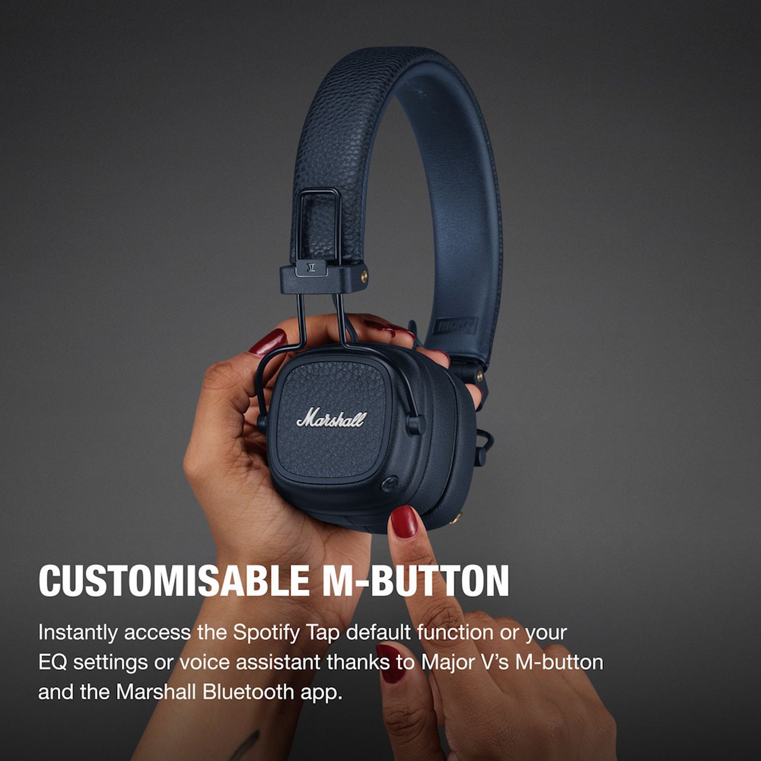 Marshall Major V on-ear wireless headphones Midnight Blue (British brand)