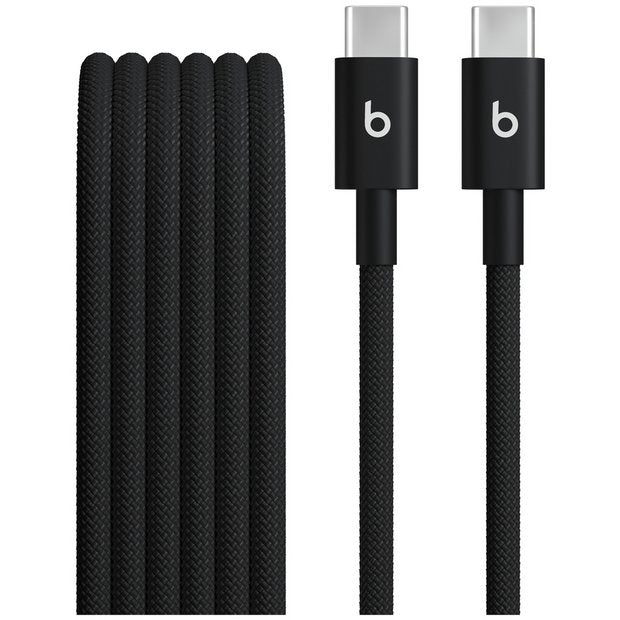 Beats 1.5m woven USB-C to USB-C cable in Bolt Black, UK version