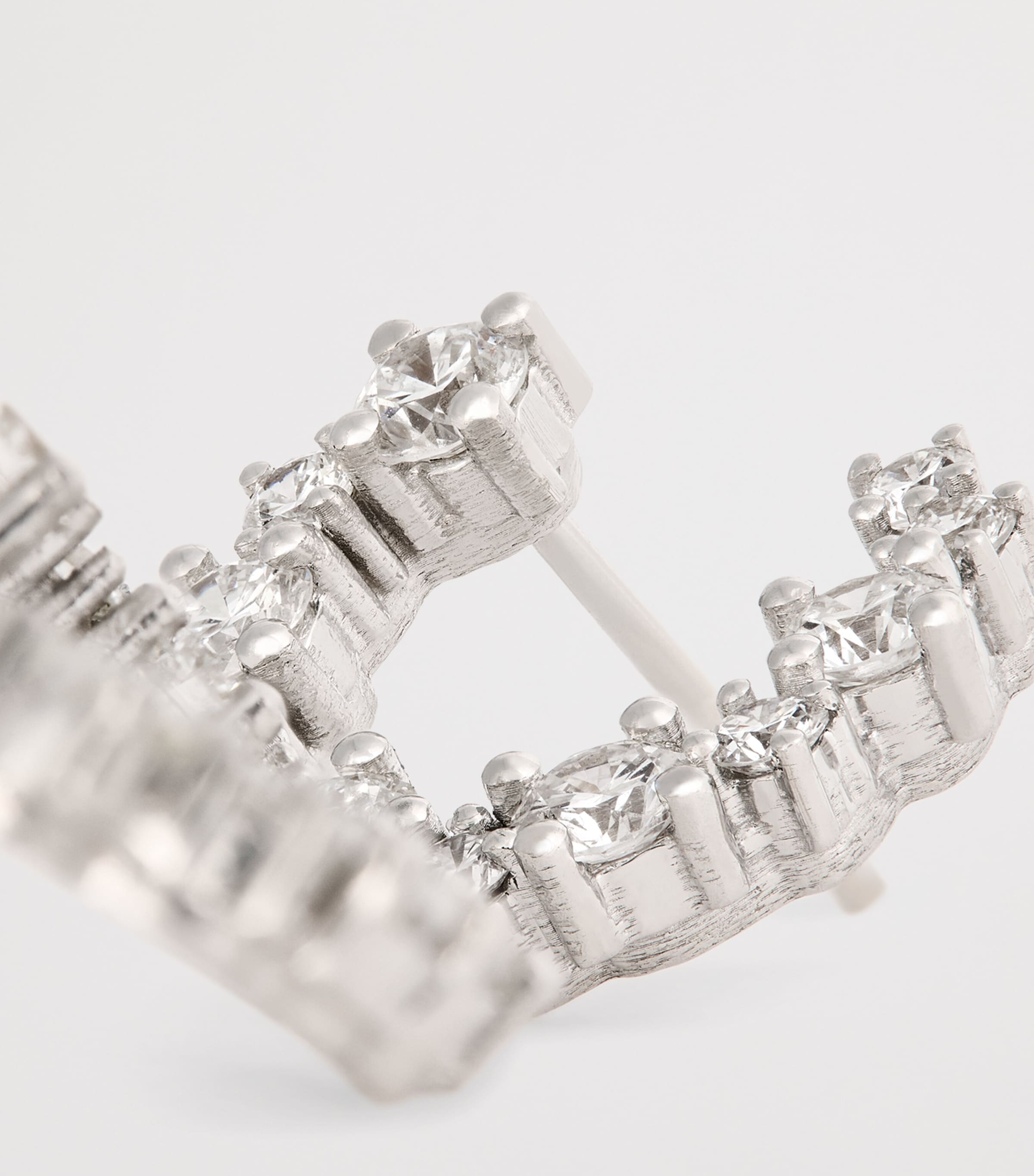 Suzanne Kalan mini spiral diamond hoop earrings, UK version