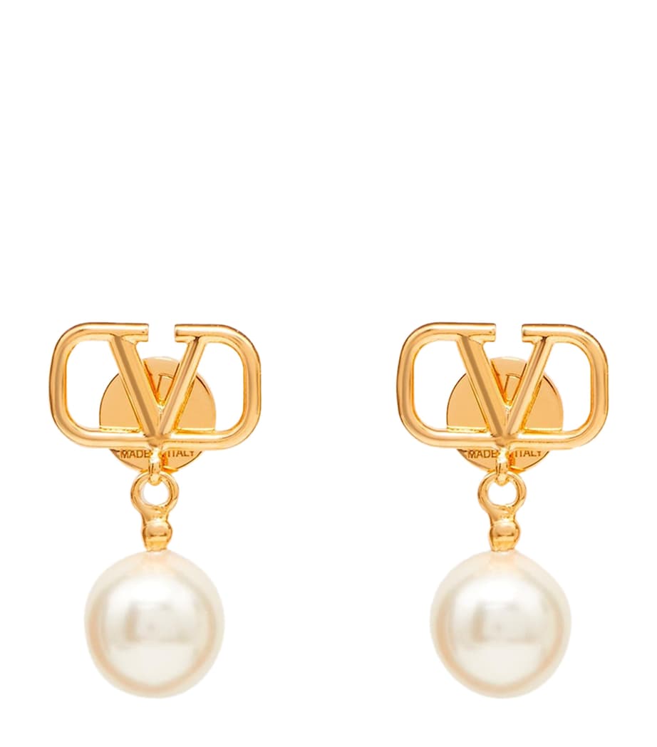 Valentino Garavani faux pearl VLogo earrings, imported from the UK
