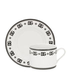 Dolce&Gabbana porcelain teacups and saucers with DG monogram, set of two - British product