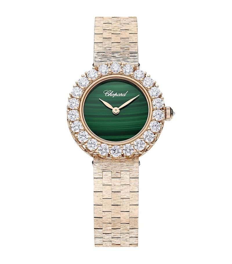 Chopard L'Heure du Diamant rose gold diamond malachite watch 26mm, imported from the UK