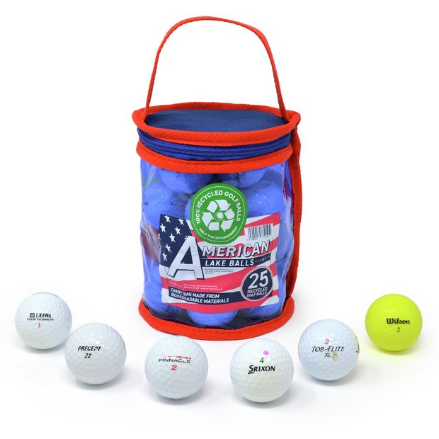 Recycled lake golf balls pack of 25, imported from the UK