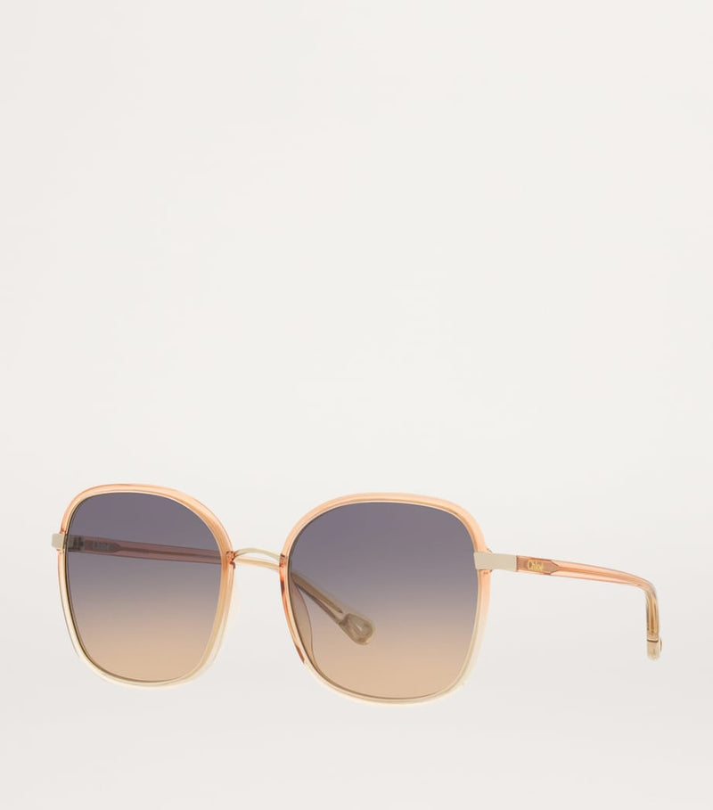 Chloé oversized square sunglasses with graduated tint (British brand)