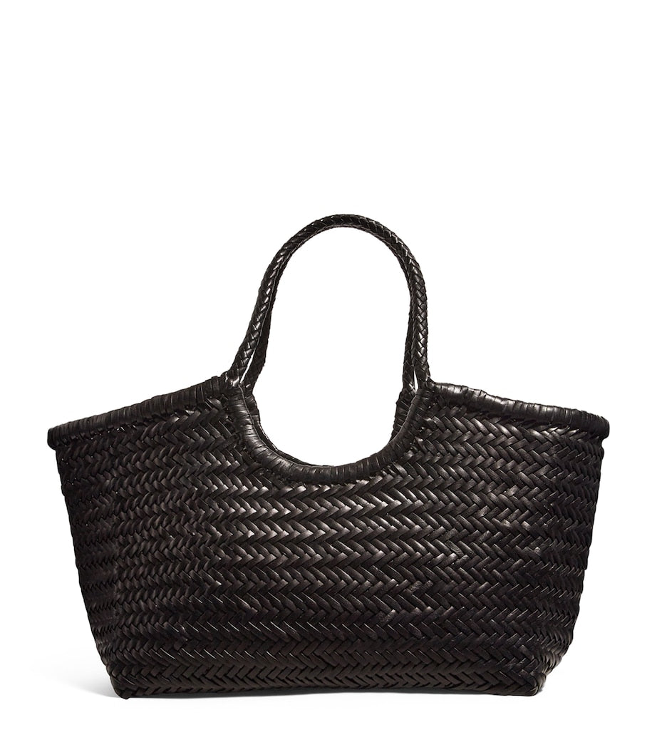 Dragon Diffusion large leather woven Nantucket tote bag (British brand)