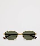 Ray-Ban RB3774D metal oval sunglasses gold-tone, imported from the UK