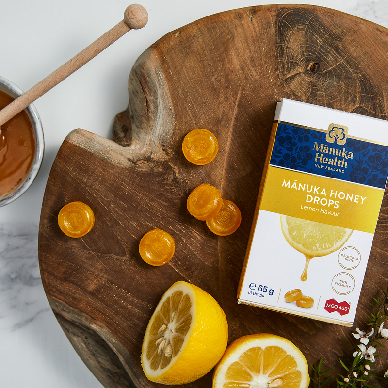 Manuka Health MGO 400+ manuka honey drops lemon 65g - British product