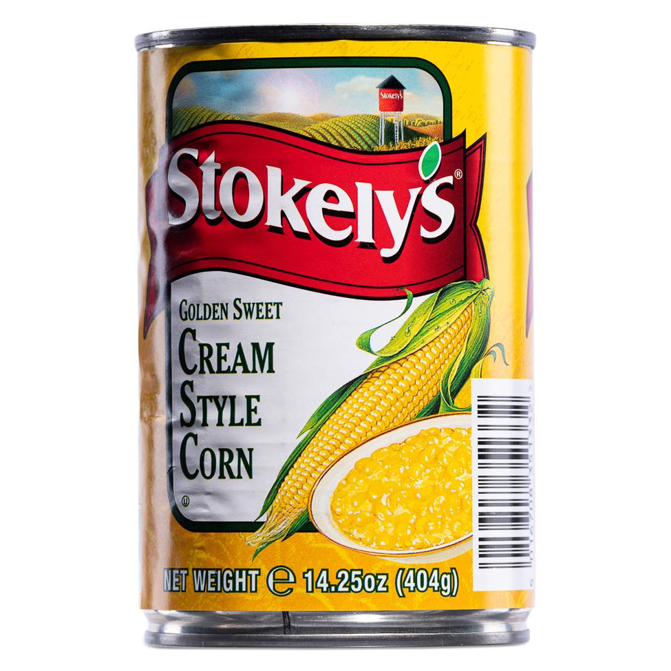 Stokely's golden sweet cream style corn, imported from the UK