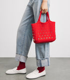 Sandro Paris crochet studded top-handle bag, UK version