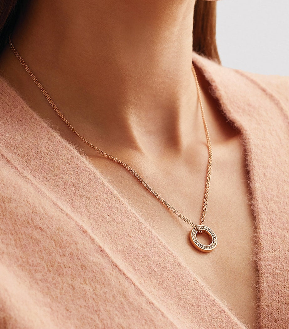 Boodles rose gold diamond medium pendant, UK version