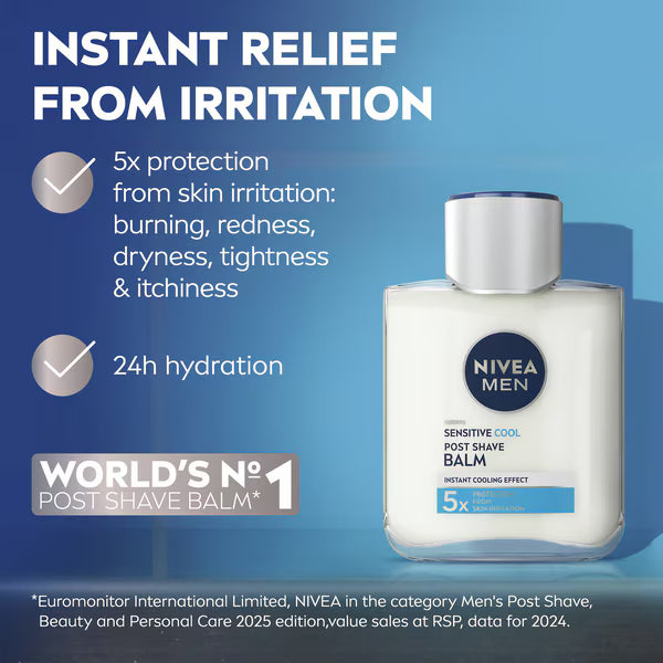 Nivea Men Sensitive Cooling Post Shave Balm 100ml, imported from the UK