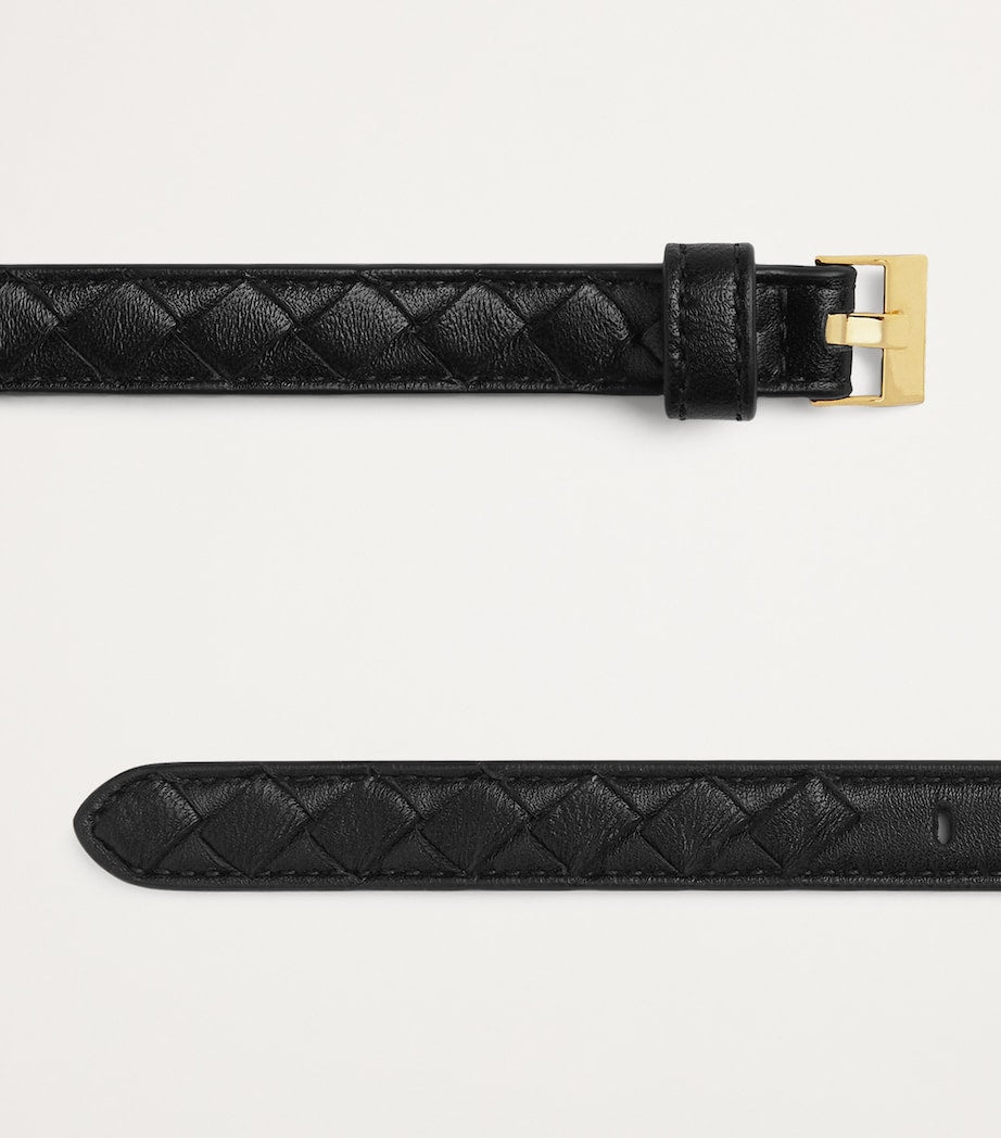 Bottega Veneta Intrecciato watch belt thin lambskin (British brand)