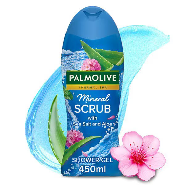 Palmolive Mineral Massage Shower Scrub 450ml, imported from the UK