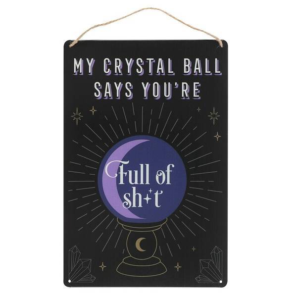 Something Different crystal ball metal door sign 30cm (British brand)