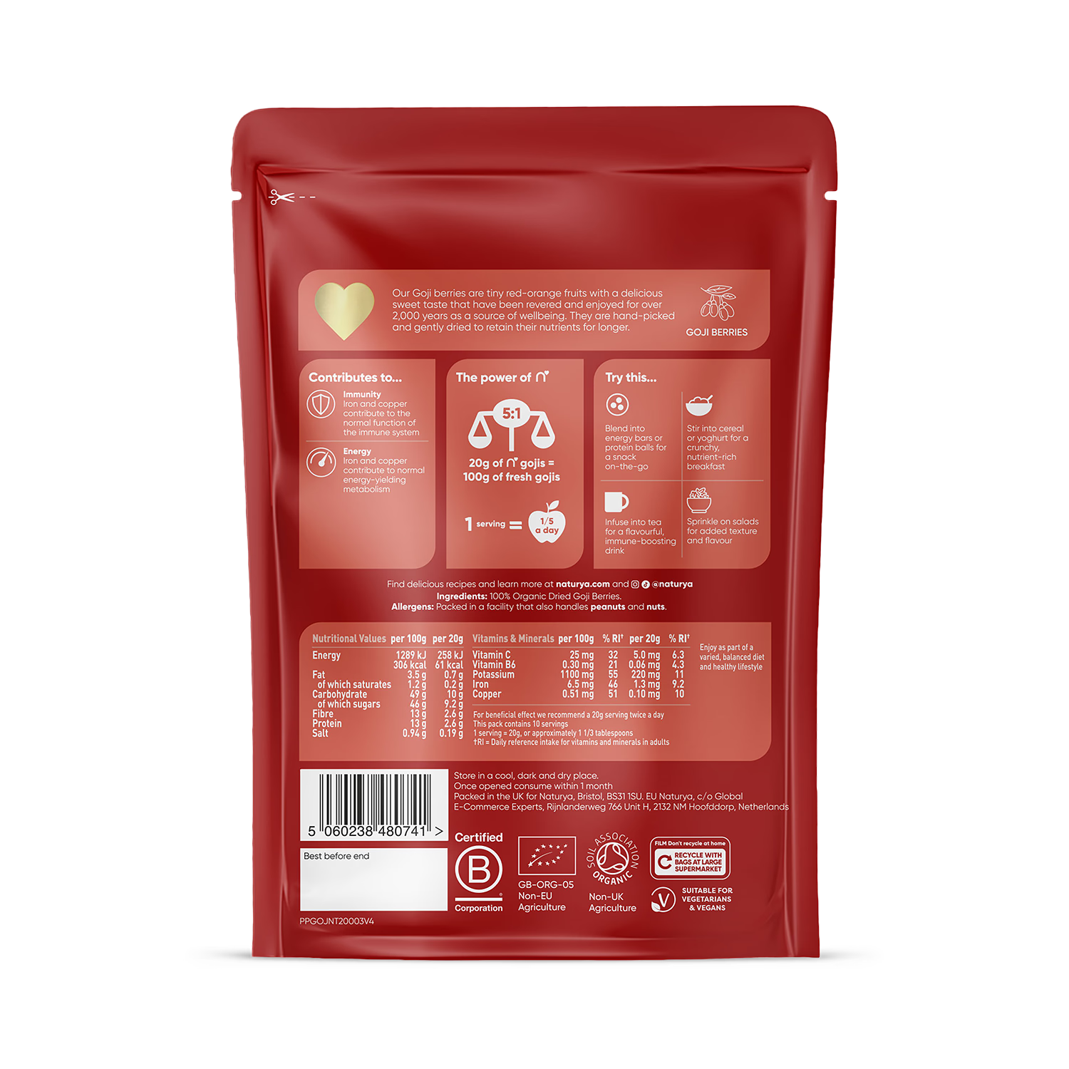 Organic Dried Goji Berries 200g
