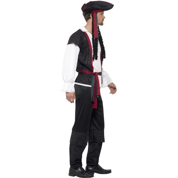 Smiffys Aye Aye Pirate Captain Costume with hat and hair (British brand)