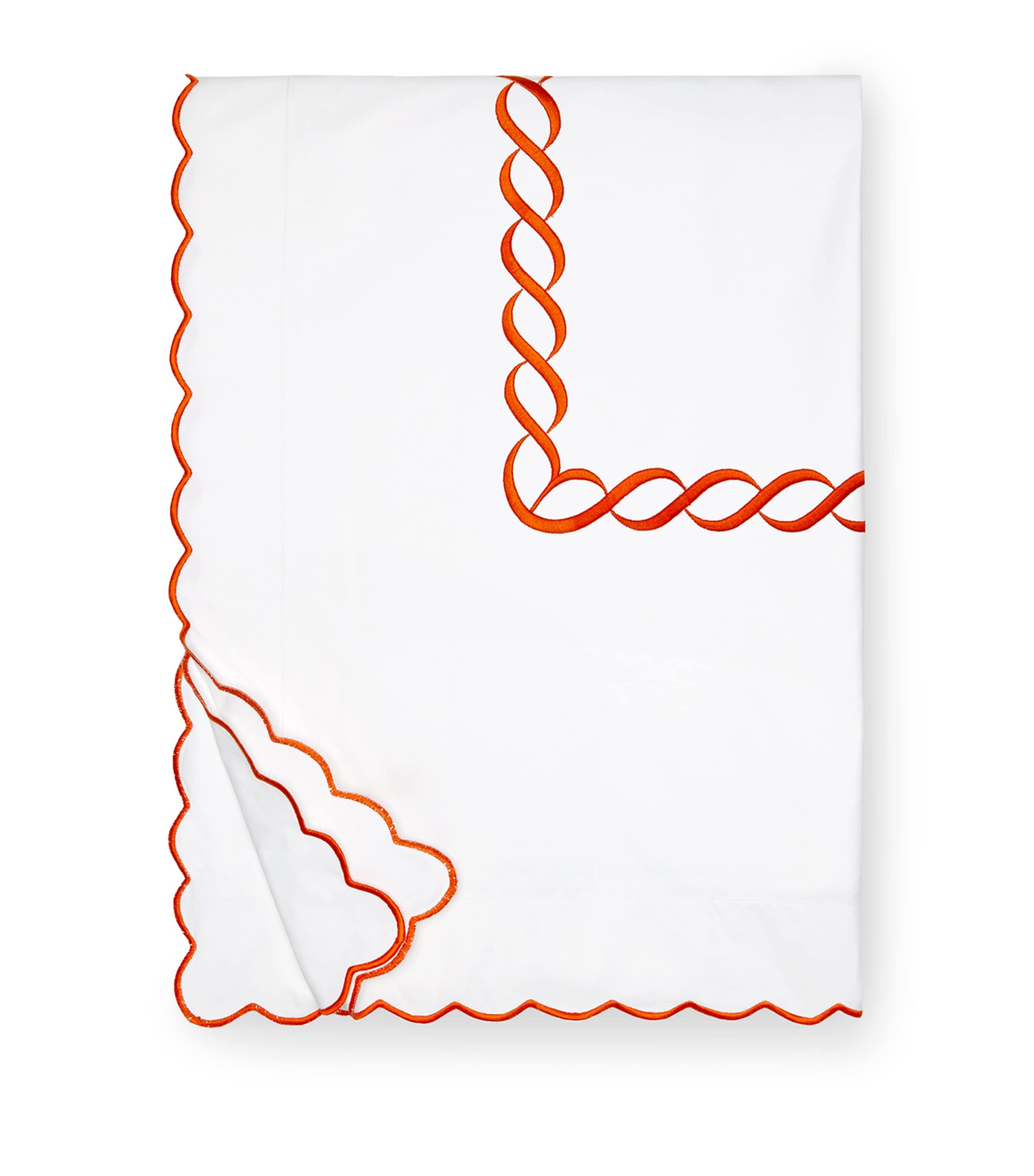 Super King Duvet Cover with Braid Motif in Egyptian Cotton, 260cm x 220cm
